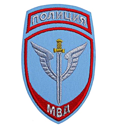 Шеврон полиция сотрудники спецподразделений (голубой, вышитый)